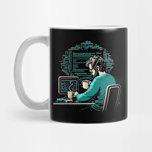 8-bit developer working Mug